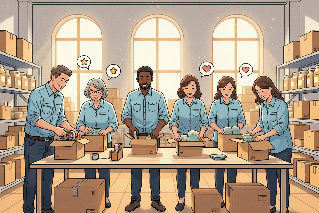 Team in Warehouse